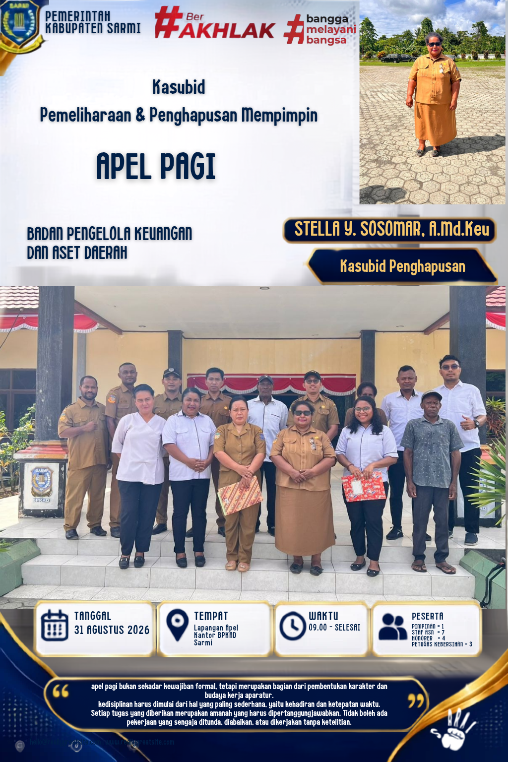 APEL PAGI DILINGKUNGAN BPKAD KABUPATEN SARMI